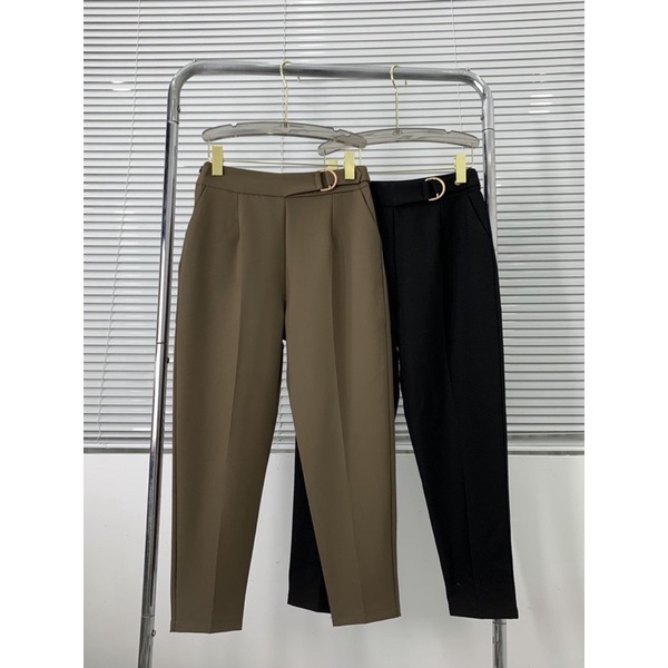 Quần vải nữ dáng baggy đai xích style công sở phom từ 45-60kg