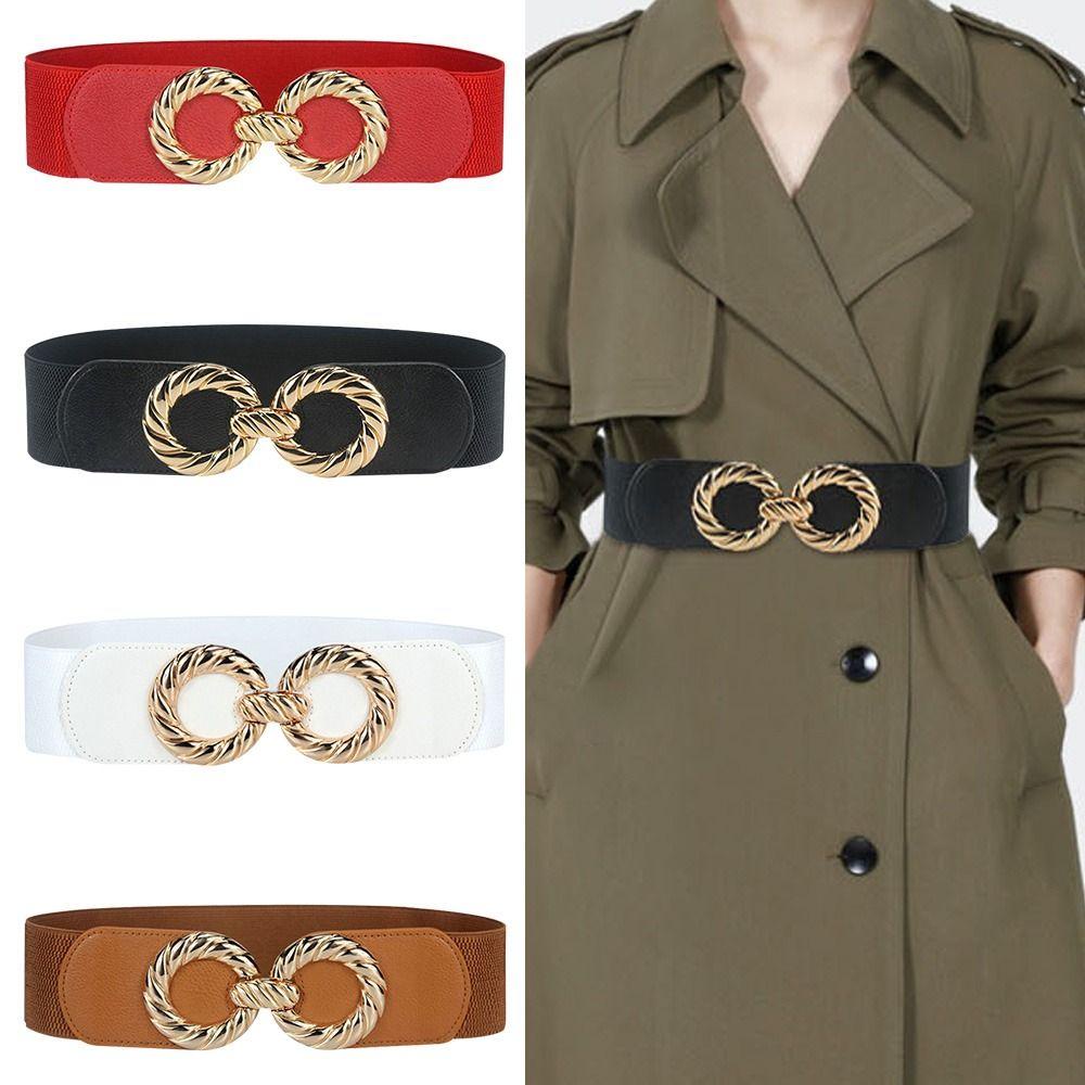 ORIENTLII Thắt Lưng Co Giãn Khóa Tròn Thời Trang Cho Nữ