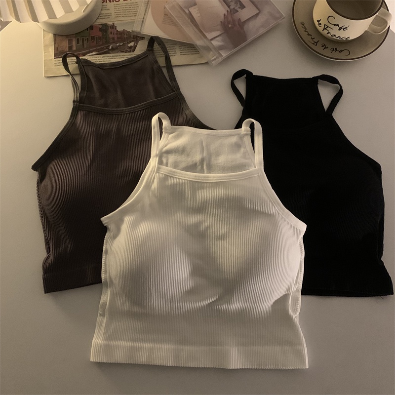 Xiaozhainv Áo Croptop Dệt Kim Kẻ Sọc 3 Màu Sắc Lựa Chọn Phong Cách Hàn Quốc Cho Nữ | BigBuy360 - bigbuy360.vn