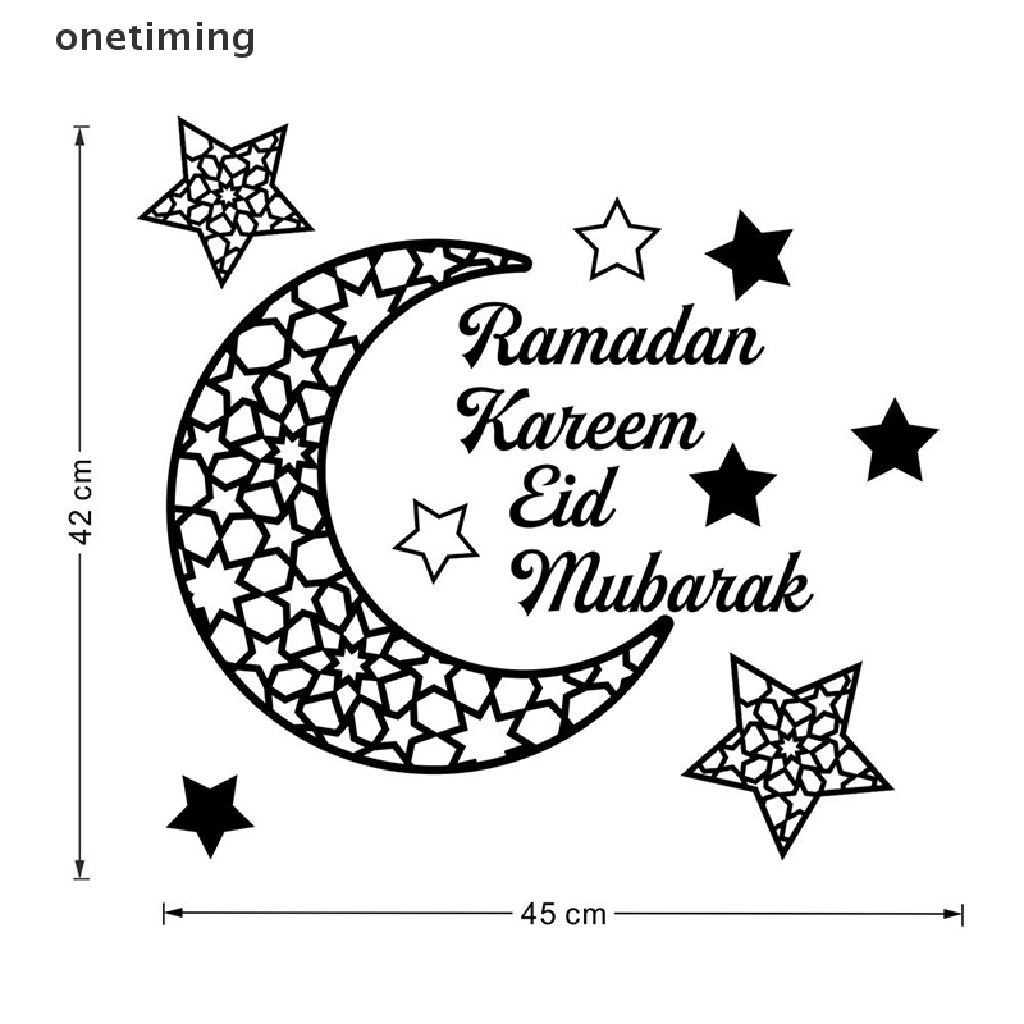 Đề Can Dán Tường DIY Họa Tiết Trăng Sao Phong Cách Ramadan Hồi Giáo Trang Trí Nhà Cửa