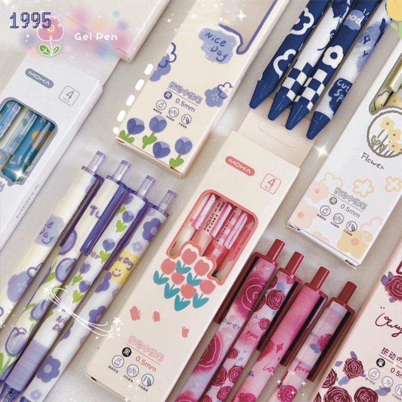 Bút Bi Đen Ngòi 0.5mm Hoạ Tiết Dễ Thương o