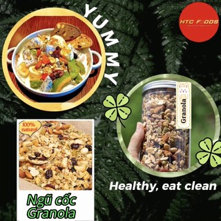 Granola siêu hạt ngũ cốc ăn kiêng giảm cân dinh dưỡng eat clean - Granola siêu hạt ăn kiêng không đường, 500gr,HTC Foods