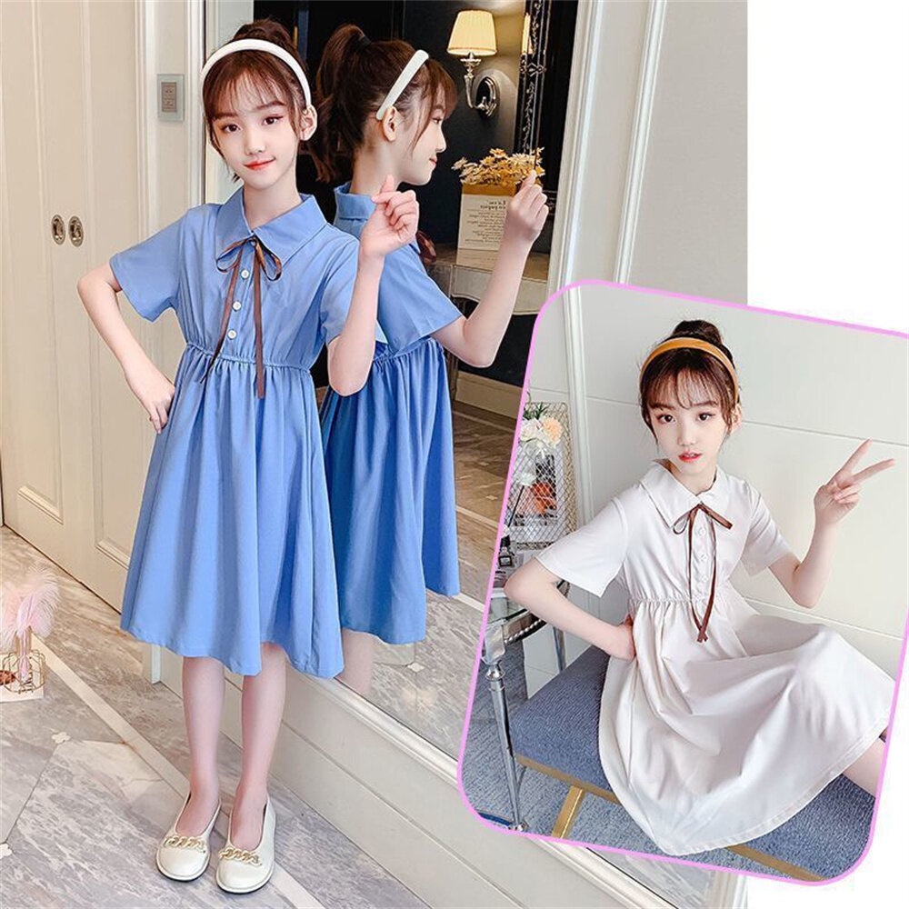 Đầm Màu Đất Thời Trang Mùa Hè Hàn Quốc Dễ Thương Dành Cho Bé Gái 3-12 Tuổi