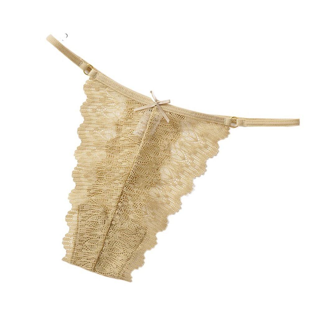 LOMBARD Quần Lót Cotton Lưng Thấp Phối Ren Đính Nơ Xinh Xắn Cho Nữ