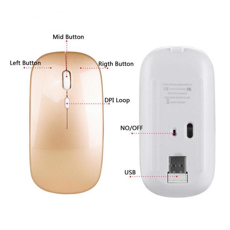 Chuột không dây 2.4G 1600DPI