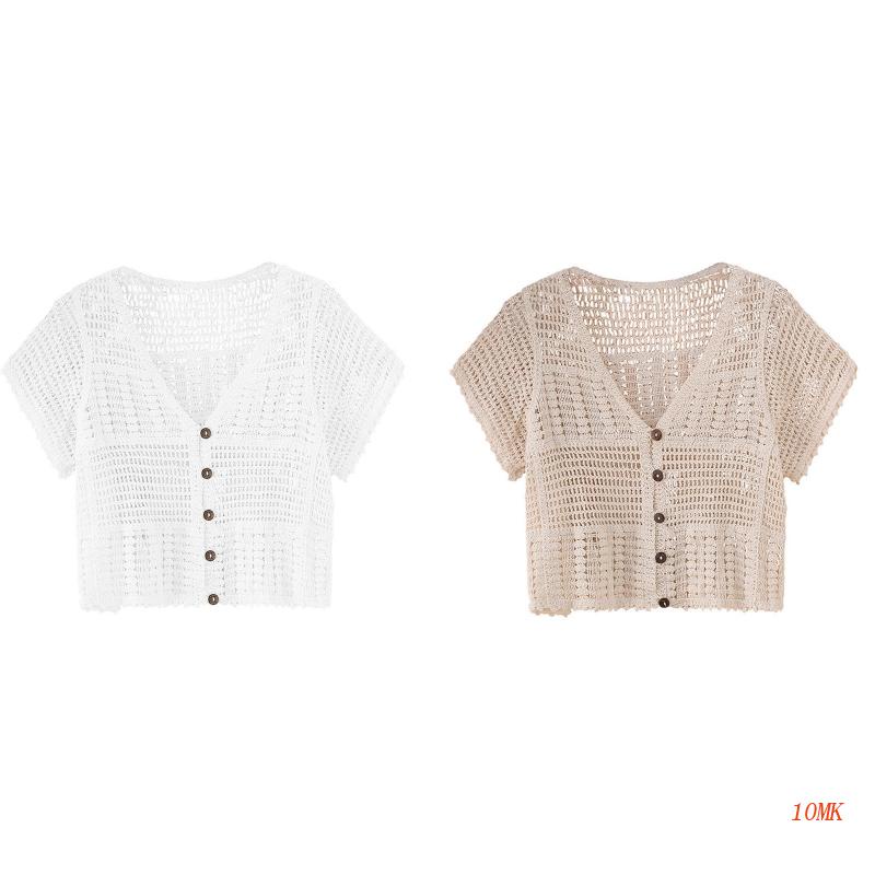 Áo Cardigan Tay Ngắn 10MK Hoạ Tiết Hoa Thời Trang Mùa Hè Cho Phái Nữ