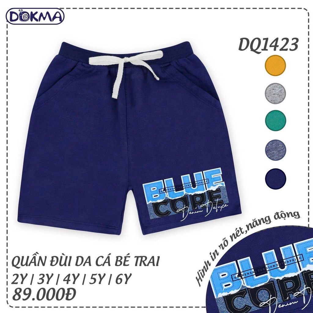 SALE 20% Quần đùi da cá mềm mát, quần short cotton bé trai Dokma DQ1368