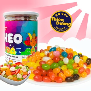 Kẹo dẻo bi trái cây 7 màu 500g Nacha Food thiên đường ăn vặt đồ ăn vặt nhiều bé yêu thích