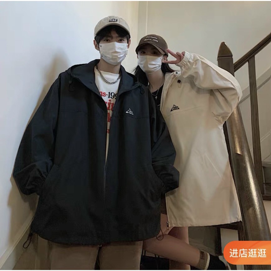 Áo Khoác Dù Nam Nữ Có Mũ Trùm Thiết Kế Vải 2 Lớp Thêu Logo Cao Cấp