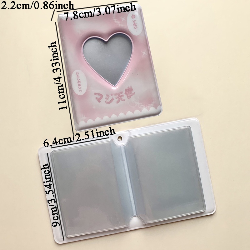 Giá Đỡ Album Ảnh 3 Inch 40 Ngăn Họa Tiết Trái Tim Ren Hồng