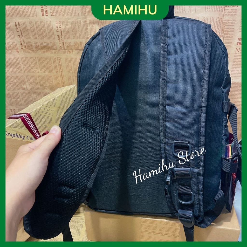 Balo đi học, balo phản quang Hamihu HM3, balo Ulzzang basic Hàn Quốc