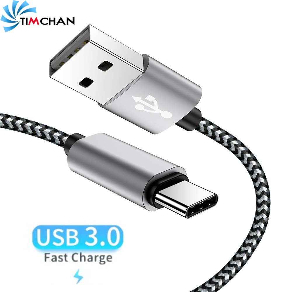Dây Cáp Sạc Đồng Bộ Dữ Liệu USB Type C Cực Dài 3M Bằng Nylon Bện Cho Android