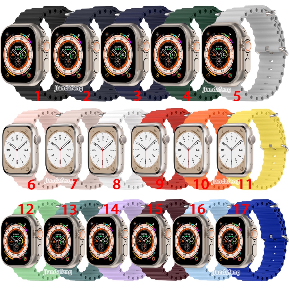 Dây Đeo Đồng Hồ Bằng Silicone Cho Apple watch Series 8 7 SE 6 5 4 3 Ultra iwatch 40mm 44mm 41mm 45mm 49mm