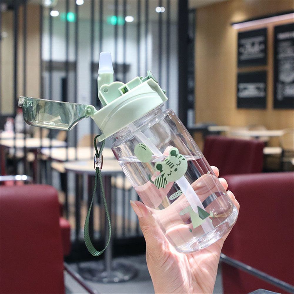 Bình Nước 550ML Hình Vuông Bằng Nhựa Có Nắp Không Vỡ Phong Cách Thể Thao