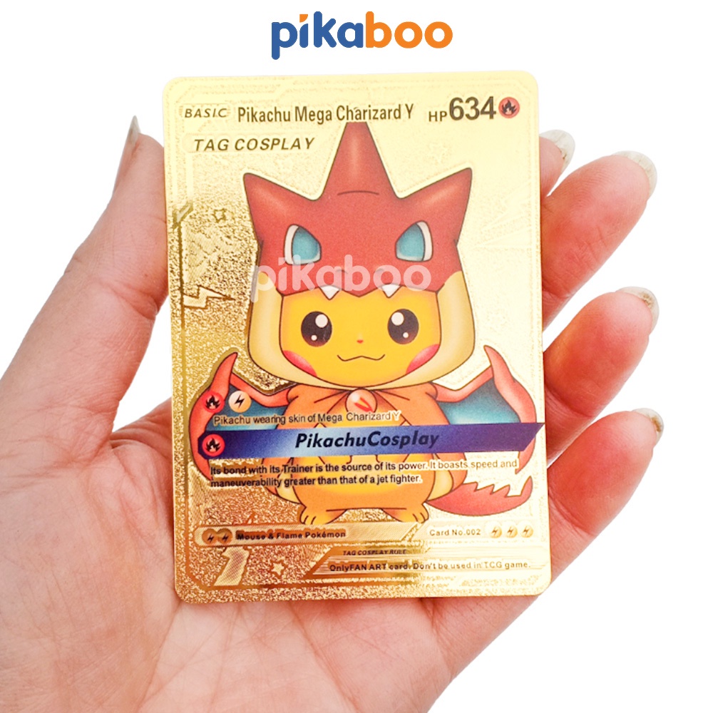 Thẻ bài mô phỏng Pokemon nguyên hộp 15 bộ màu vàng kim cao cấp siêu đẹp Pikaboo dày dặn cứng cáp siêu bền