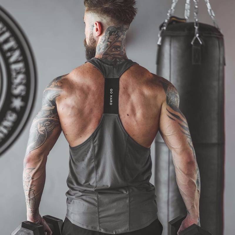 2023 New Domineering Muscle Workout Brothers Men's Summer Sports Leisure Elastic Quick-Drying Light Board Blank Stitching Vest ENHE