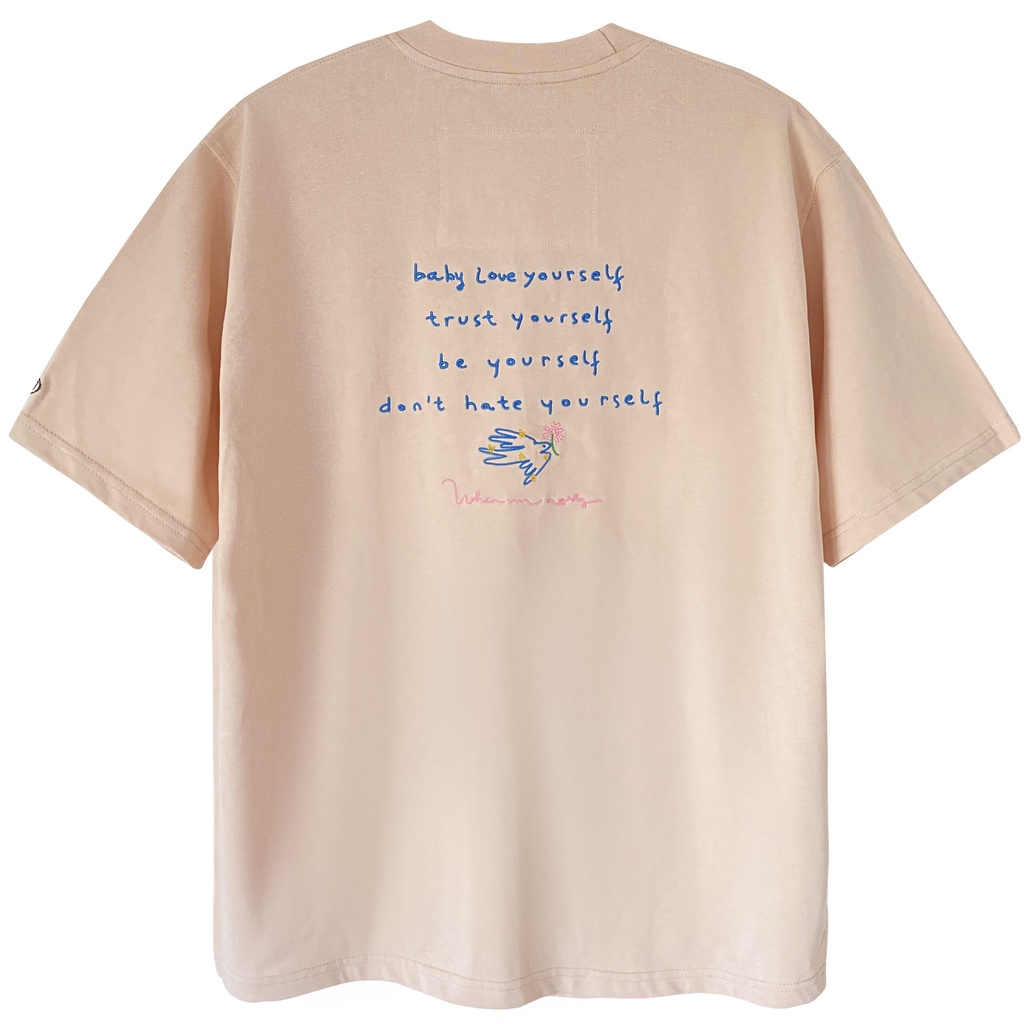 Áo thun tay ngắn nam nữ đơn giản vải cotton thoáng mát thêu Who Am I thiết kế WHENIMNASTY