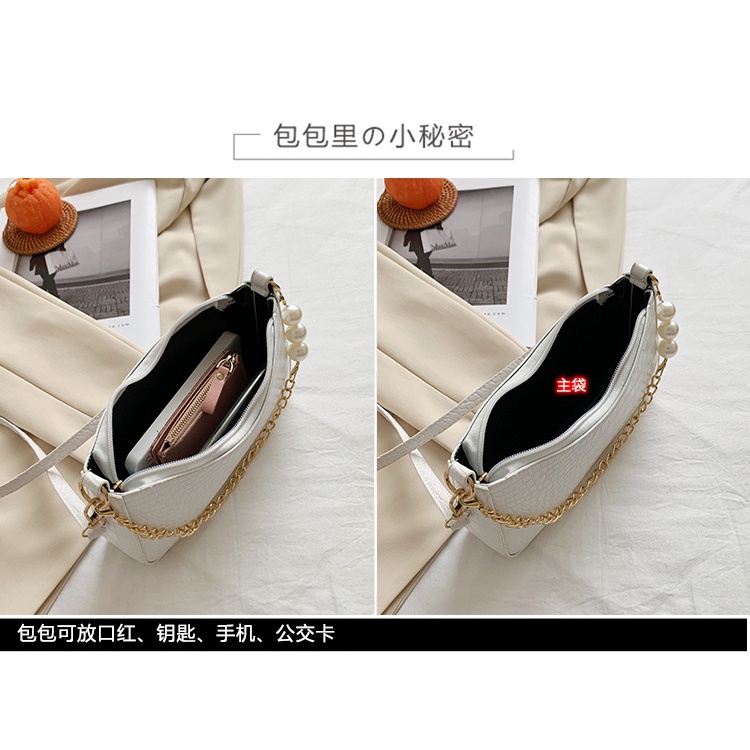 Túi Xách JASMIN NOIR Đeo Vai Họa Tiết Da Cá Sấu Thời Trang Cho Nữ