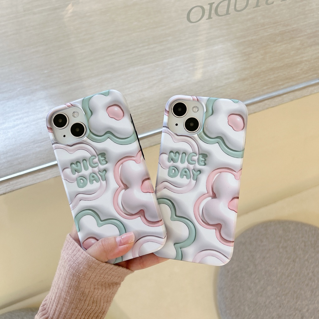 Ốp Điện Thoại Tpu Silicon Mềm Chống Sốc 2 Trong 1 in Họa Tiết Hoa Đơn Giản Cho iPhone 14 13 12 11 Pro Max