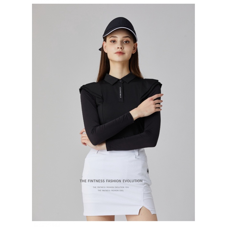 Bộ Trang Phục Đánh Golf Gồm Áo Thun Tay Dài Và Chân Váy Ngắn Vải Lụa Lạnh Chống Nắng Thời Trang Xuân Hè Cho Nữ W1J1