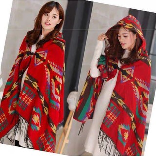 Order - Áo choàng có mũ thổ cẩm Vintage ( Có ảnh thật )