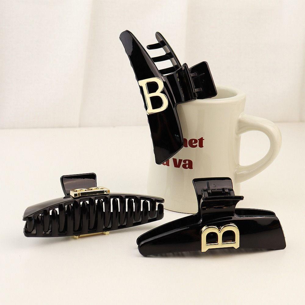 LOMBARD Kẹp Tóc Đuôi Ngựa Cỡ Lớn Họa Tiết Hình Học Thanh Lịch Cho Nữ