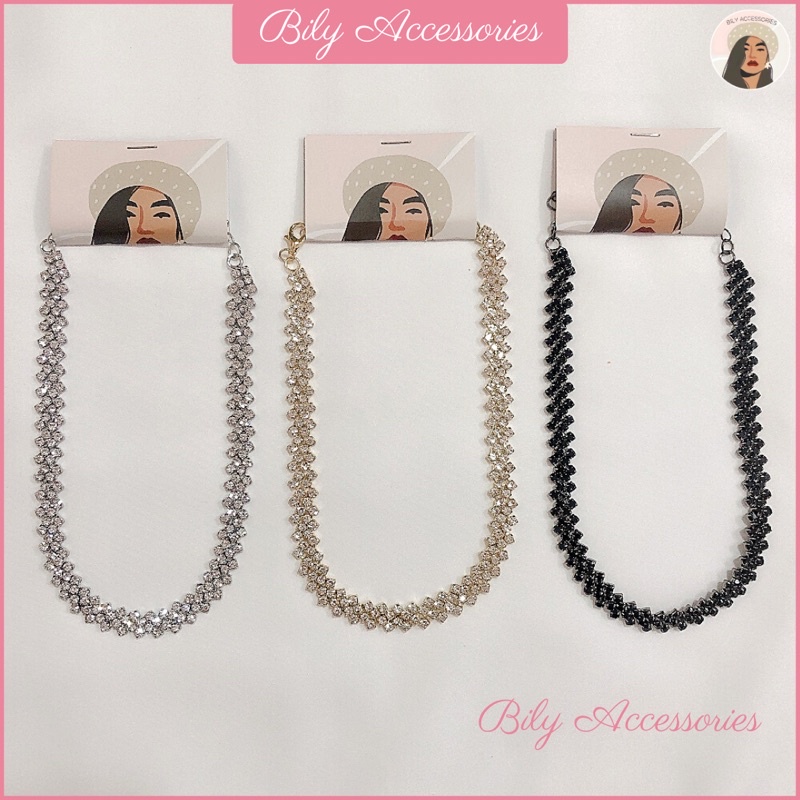 Dây chuyền choker đính đá lấp lánh đi tiệc cực sang trọng
