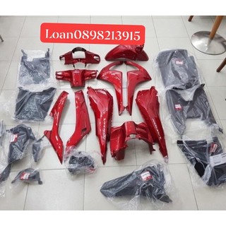 Bộ nhựa vision 2016-2018 đỏ tươi honda - vjc sài gòn