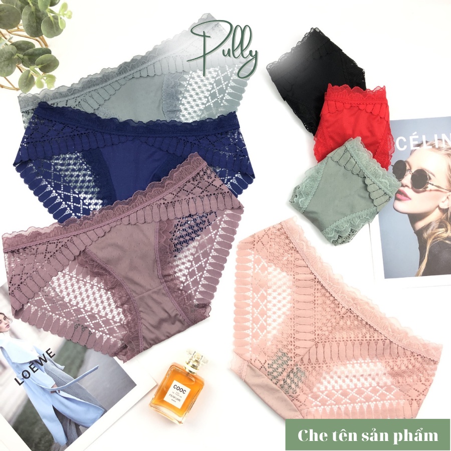 Quần lót nữ ren, quần chip sexy cao cấp không viền mỏng mát - PULLY SHOP MAU16