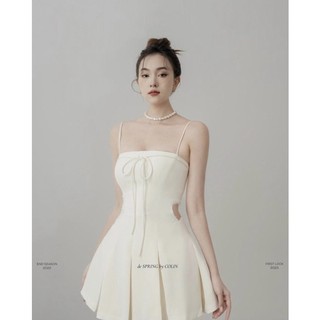 ĐẦM DÂY TRẮNG VIỀN REN EO