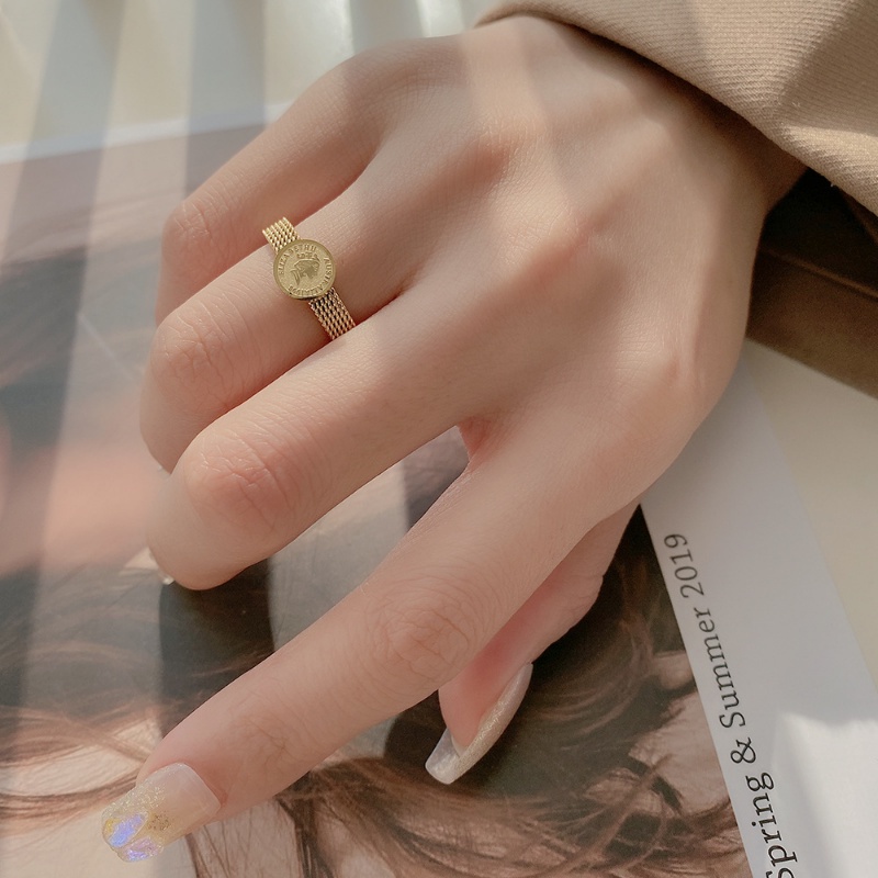 Nhẫn Chân Dung Bằng Thép Titan Phong Cách Âu Mỹ Độc Đáo Thời Trang Cho Nữ