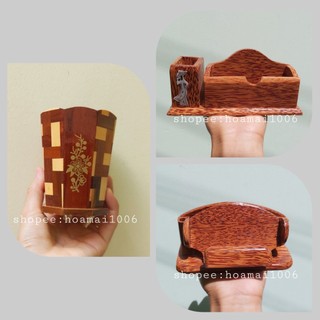  Hộp đựng bút đựng card bằng gỗ dừa lọ cắm viết đựng dụng cụ học tập bút thước văn phòng 