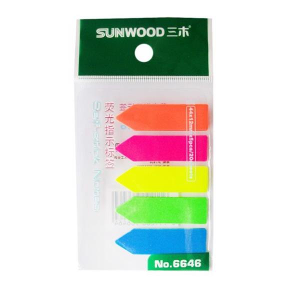 Giấy Note - Phân trang sunwood 6646 -  5 màu-  dễ dàng phân loại tài liệu- HIKOMA STORE