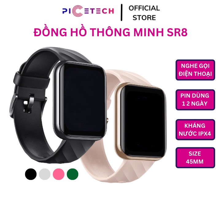 Đồng Hồ SR8 - Smartwatch Thông Minh Chống Nước Kết Nối Bluetooth Nghe Gọi , Nhận Thông Báo - Chính Hãng PICETECH