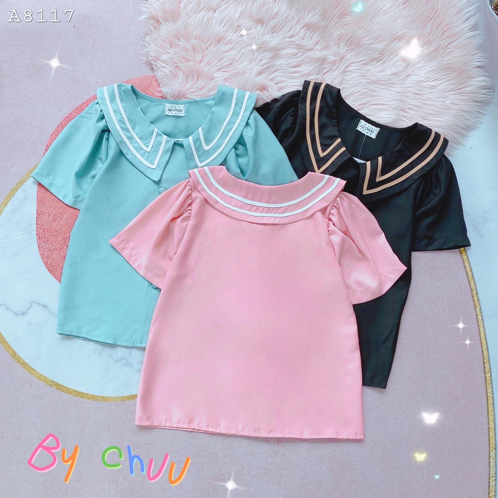 Áo sơ mi công sở nữ kiểu cổ nhọn CHUU A8117