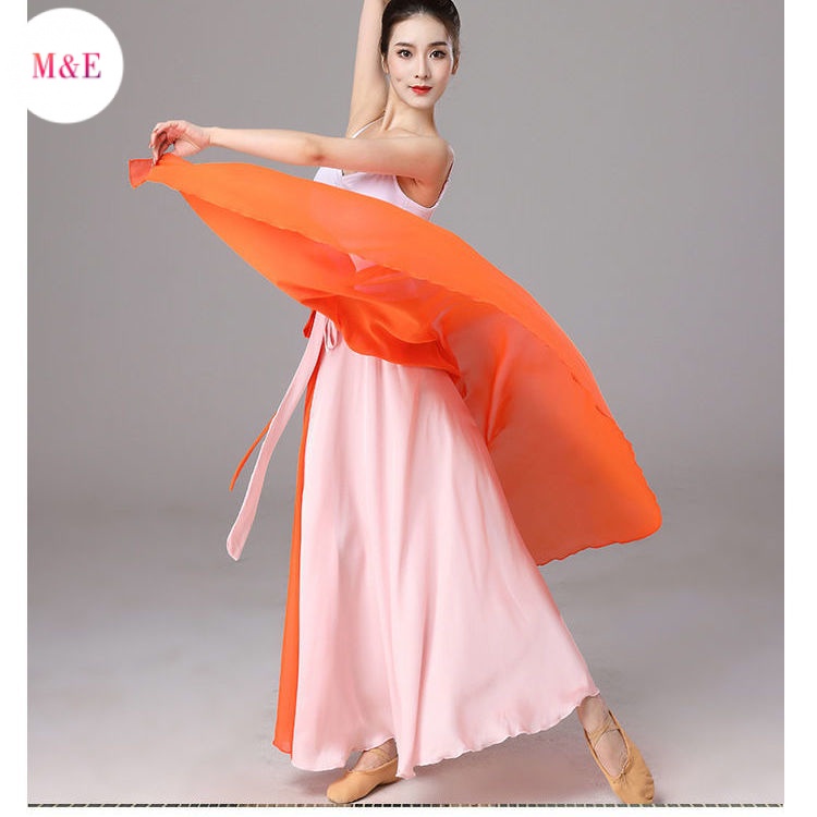 Nhà Máy Bán Trực Tiếp Từ Nhà Máy Váy Múa Một Mảnh Cổ Điển Poetry Wanjiang Cùng Một Phong Cách Aoyama Fandai Hai Màu Nửa Dáng Dài Để