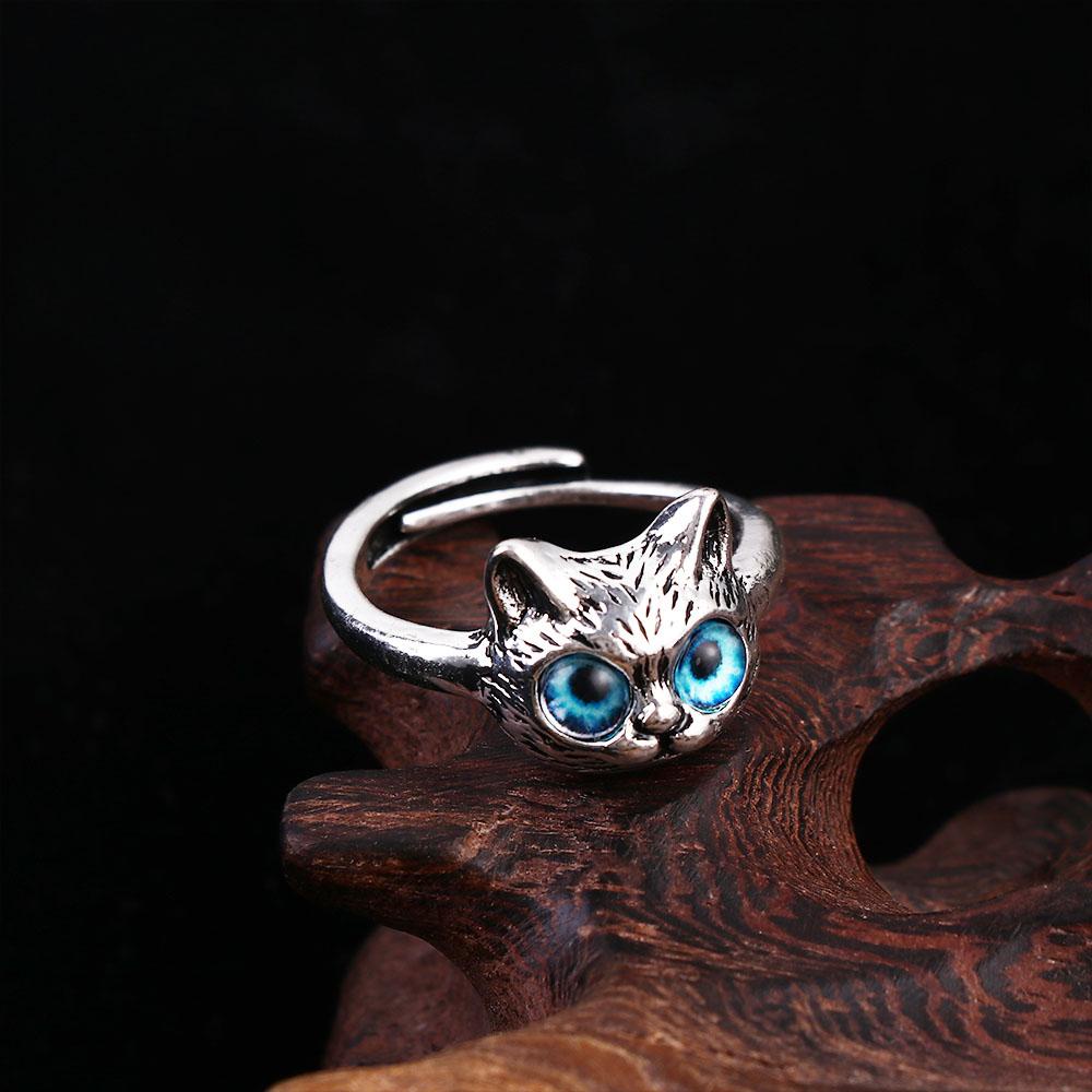 Nhẫn Hở Hợp Kim Hình Mèo Phong Cách Hàn Quốc Đơn Giản Cho Nữ