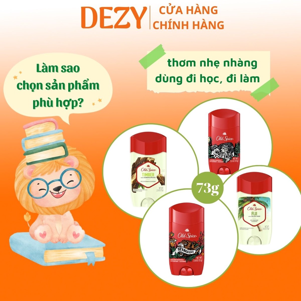 Lăn Khử Mùi Old Spice Fiji / Timber / Bearglove / Wolfthorn Ngăn Tiết Mồ Hôi Mỹ Usa - Lăn Nách Old Spice Chính Hãng Dezy