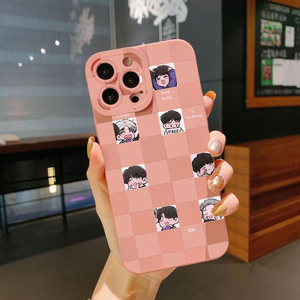 Ốp Điện Thoại Viền Vuông In Hoạt Hình BT21 Cho Samsung Galaxy S23 Ultra S23 + A04E A04 4G A14 A34 A54 5G A11 A50 M12