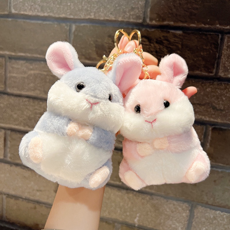 Móc Khóa Hình Chuột Hamster Nhồi Bông Mềm Mại Đáng Yêu