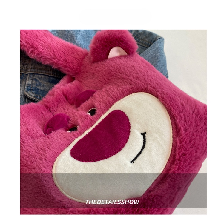 Túi Tote Sức Chứa Lớn In Họa Tiết Dâu Tây / Gấu Hoạt Hình Phong Cách Thời Trang Mùa Xuân 2023