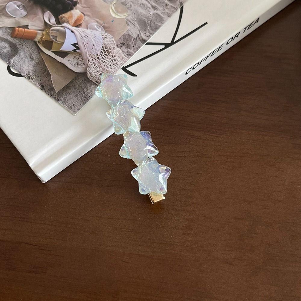 LOMBARD Kẹp Tóc Nữ Hình Ngôi Sao / Hình Học Màu Gradient Phong Cách Retro