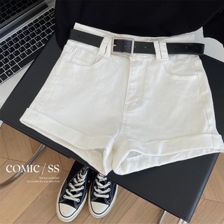 Quần short jean kèm belt comic