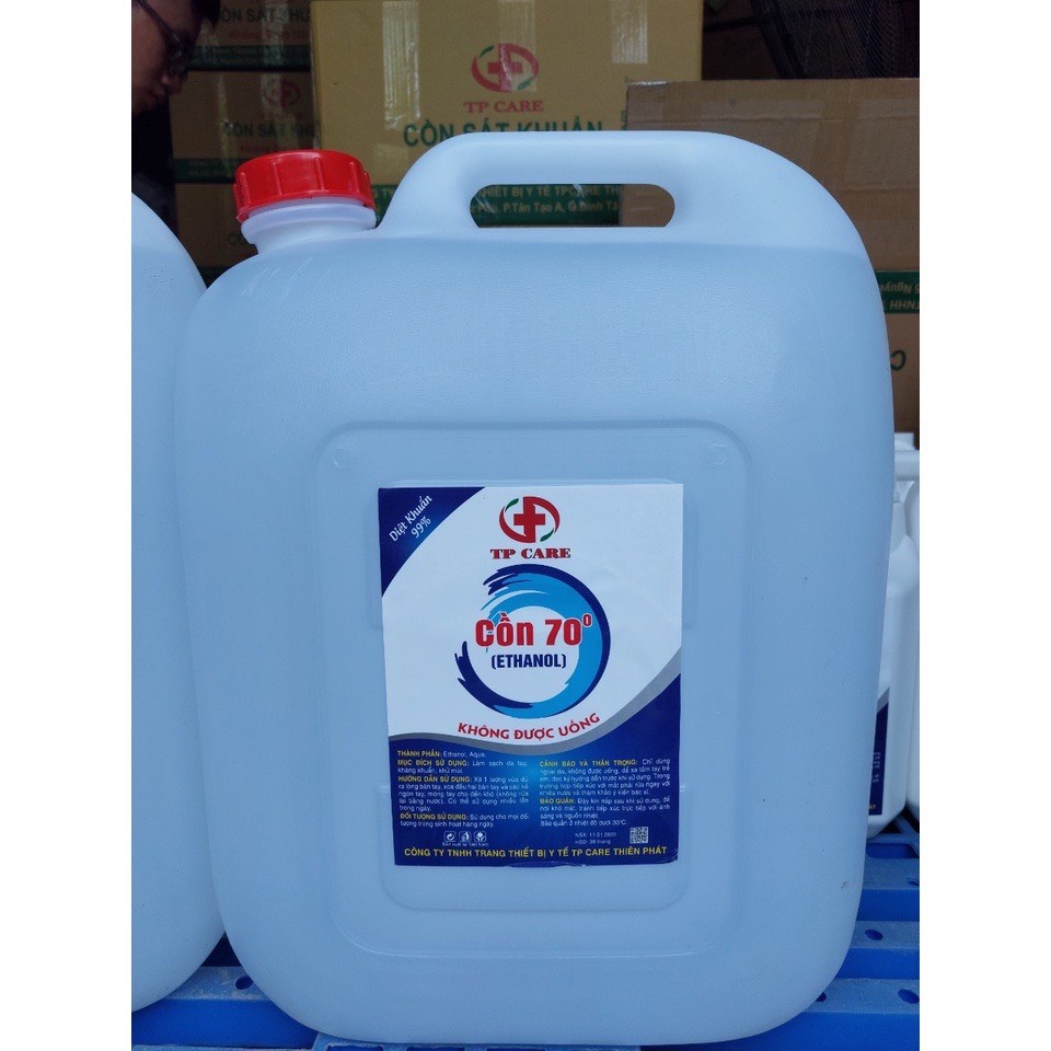 Cồn can 30lit 70 độ 90 độ bình 30l cồn sát khuẩn rửa tay TP Care hương chanh sả- tân bình
