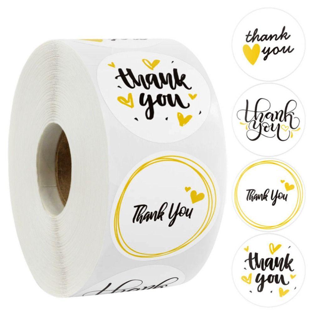 Cuộn 500 Nhãn Dán Trang Trí Sổ Tay / Album Ảnh In Chữ Thank You