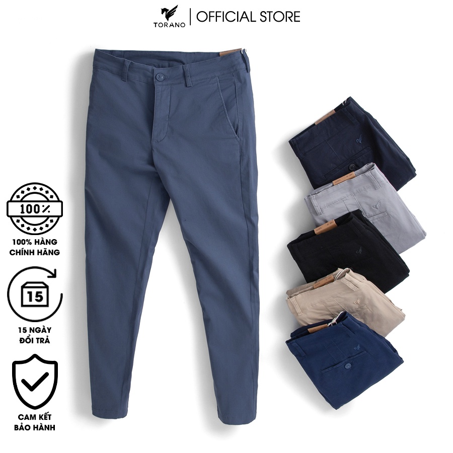 Quần dài kaki nam TORANO form slim fit, chất vải kaki cotton co giãn, lịch sự, nam tính - BK019.