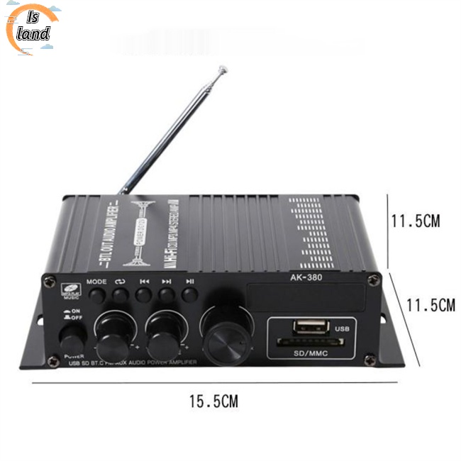 Bộ Khuếch Đại Âm Thanh Không Dây Ak-380 Bluetooth 5.0 2.0 Chuyên Dụng