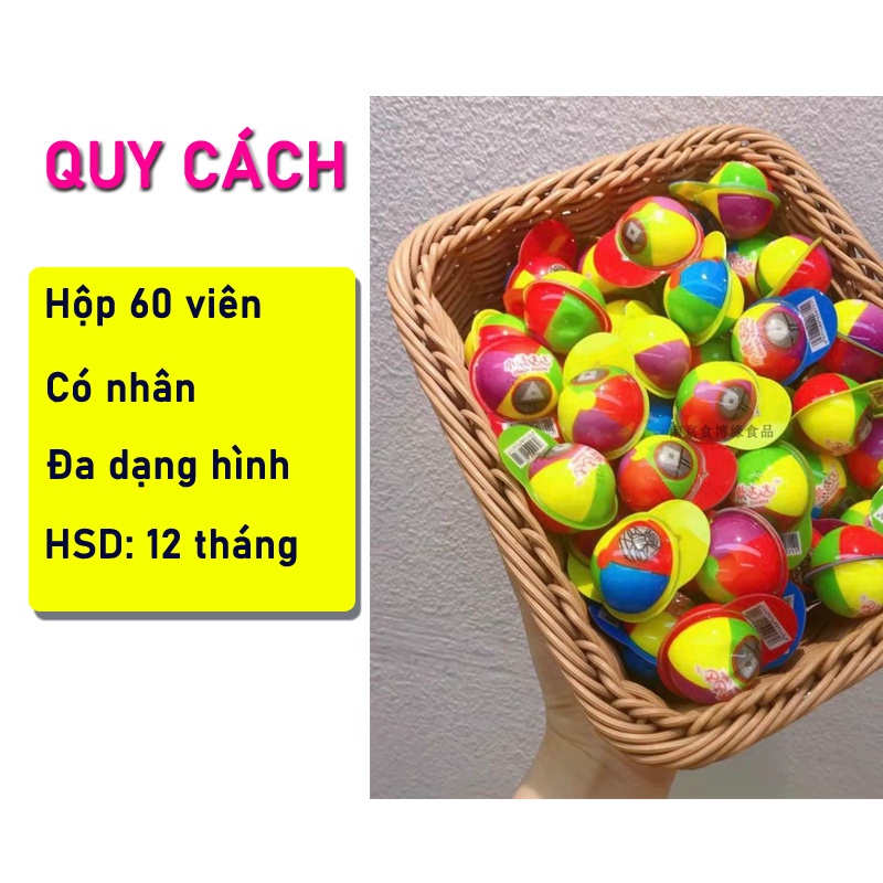 HŨ 60 VIÊN KẸO DẺO CON MẮT CÓ NHÂN - KẸO DẺO CÓ NHÂN ĐỦ MẪU - LÙN CON FOOD