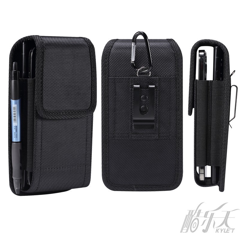 Túi Da Nylon Đựng Điện Thoại 6.5inch-6.9inch Dạng Đứng Hai Ngăn Kẹp Thắt Lưng Cho Nam