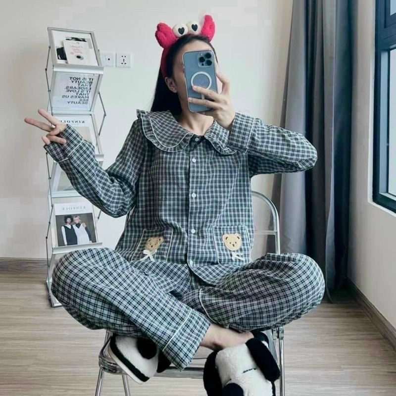 (Mới)Bộ Pijama bầu và sau sinh mã mèo cực xinh,có size đến 70kg